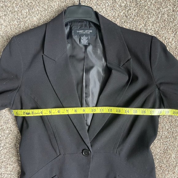 Larry Levine Single Button Stretch Blazer, Size Small, Black - Picture 6 of 6